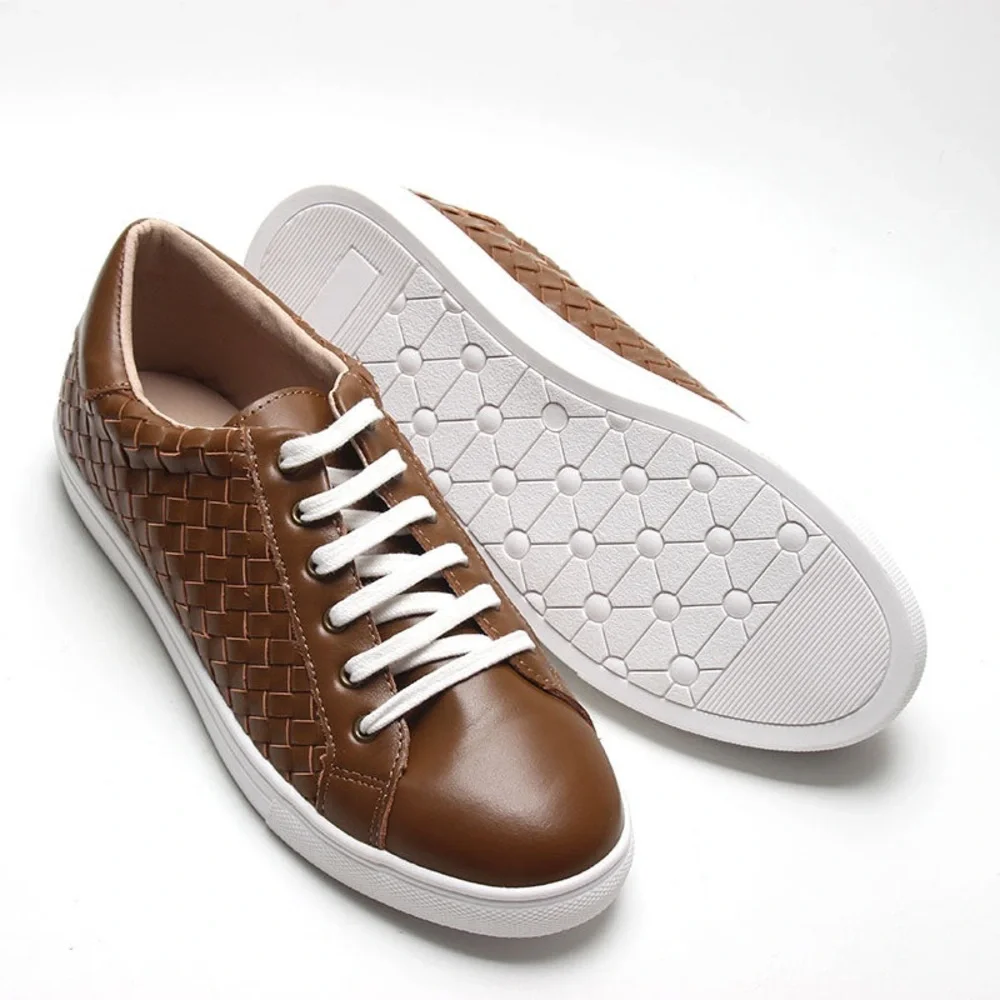Leather Woven Sneaker | Color 'Espresso' | Women‎